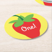 Aardbei Birthday Party Ronde Kartonnen Onderzetter (Gebogen)