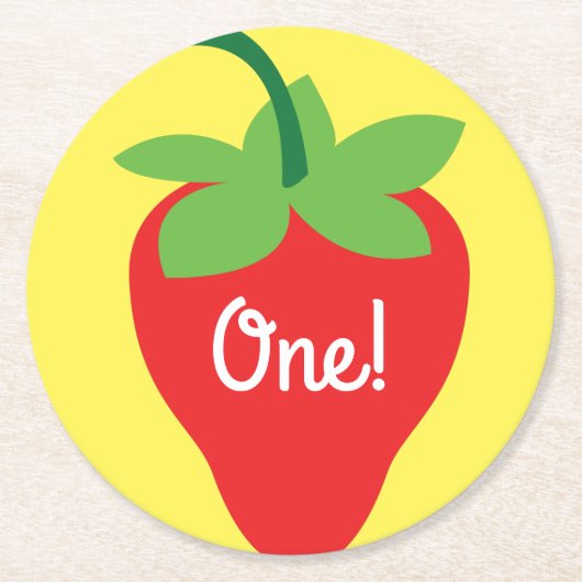 Aardbei Birthday Party Ronde Kartonnen Onderzetter (Voorkant)