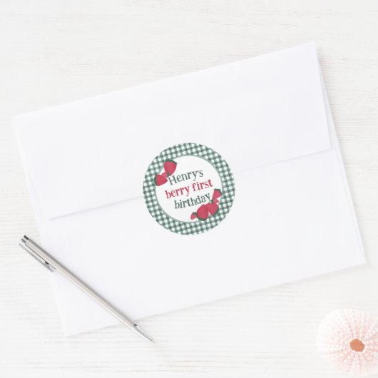 Aardbei Birthday Party Stickers of Favor Labels (Envelop)