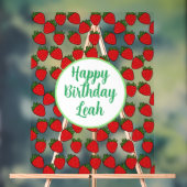 Aardbei Birthday Party Theme Acryl Bord (Neutraal)