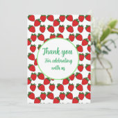 Aardbei Birthday Party Theme Bedankkaart (Staand voorkant)