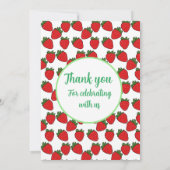 Aardbei Birthday Party Theme Bedankkaart (Achterkant)