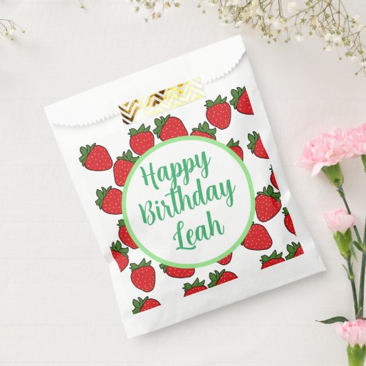 Aardbei Birthday Party Theme Bedankzakje (Gezegeld)