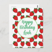 Aardbei Birthday Party Theme Briefkaart (Voorkant / Achterkant)