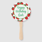 Aardbei Birthday Party Theme Handwaaier (Voorkant)