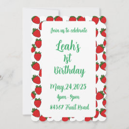 Aardbei Birthday Party Theme Kaart