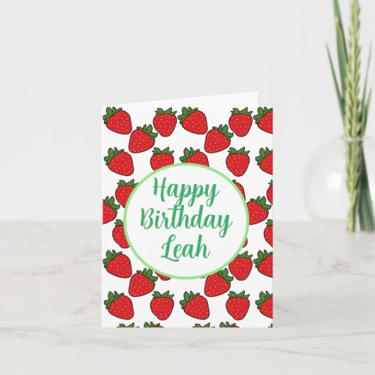Aardbei Birthday Party Theme Kaart (Voorkant)