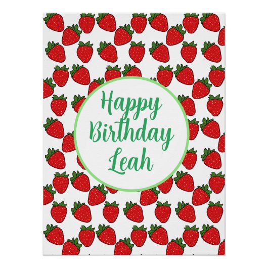 Aardbei Birthday Party Theme Perfect Poster (Voorkant)