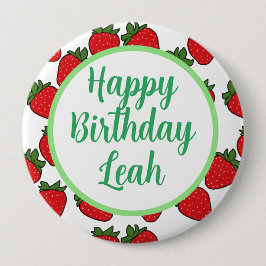 Aardbei Birthday Party Theme Ronde Button 4,0 Cm