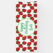 Aardbei Birthday Party Theme Spandoek (Verticaal)