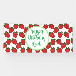 Aardbei Birthday Party Theme Spandoek