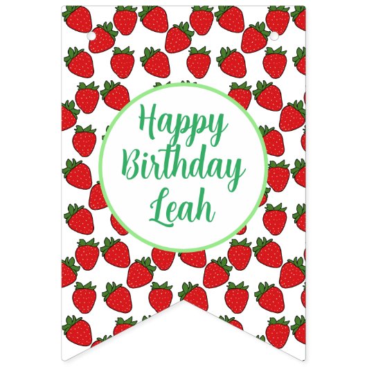 Aardbei Birthday Party Theme Vlaggetjes (Tweede vlag)