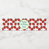 Aardbei Birthday Party Theme Waterfles Etiket (Enkel label)