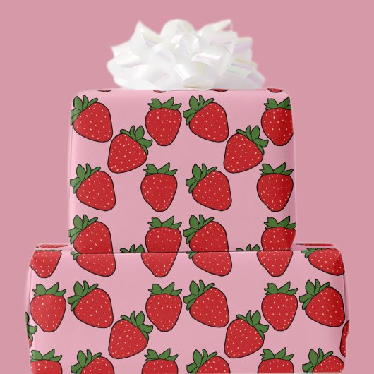 Aardbei Birthday Party Theme Wrapping Paper Cadeaupapier