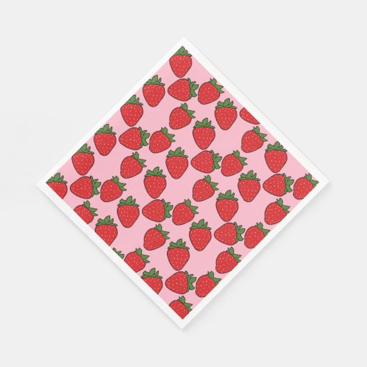 Aardbei Birthday Party Theme Wrapping Paper Servet (Hoek)