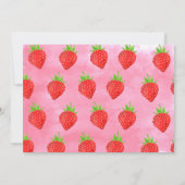 Aardbei Birthday Party-uitnodigingen met foto Kaart (Achterkant)