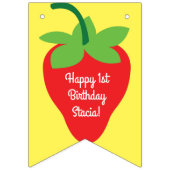 Aardbei Birthday Party Vlaggetjes (Eerste vlag)