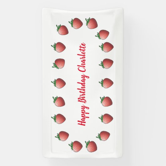 Aardbei Birthday Spandoek (Verticaal)