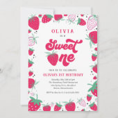 Aardbei Birthday Sweet One Berry 1st Birthday Kaart (Voorkant)