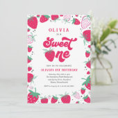 Aardbei Birthday Sweet One Berry 1st Birthday Kaart (Staand voorkant)