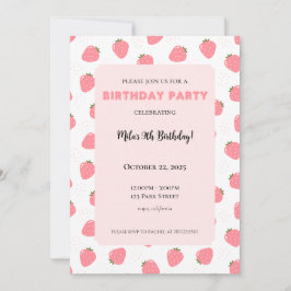 Aardbei Birthday Uitnodiging