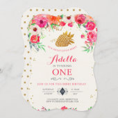 Aardbei Birthday Uitnodiging (Voorkant / Achterkant)