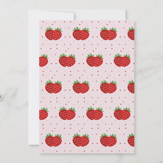 Aardbei Birthday Uitnodiging (Achterkant)