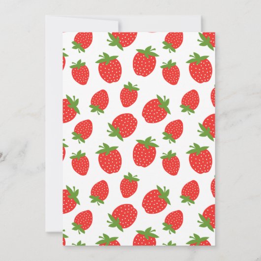 Aardbei Birthday Uitnodiging (Achterkant)