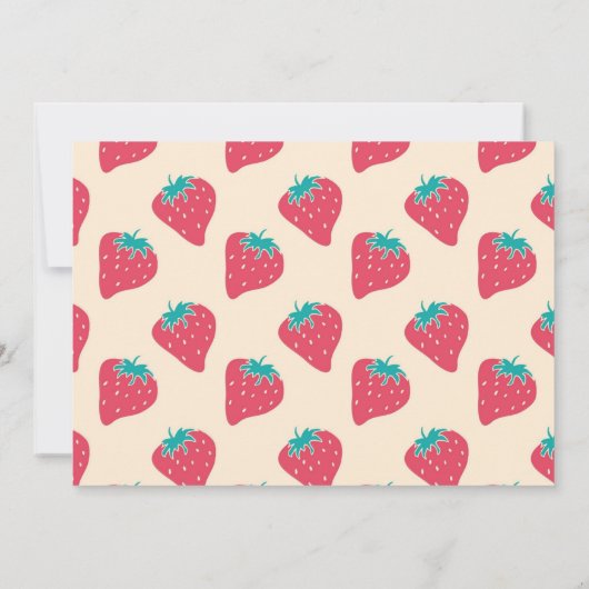 Aardbei Birthday Uitnodiging (Achterkant)