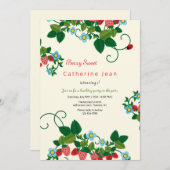 Aardbei Birthday-uitnodigingen Kaart (Voorkant / Achterkant)