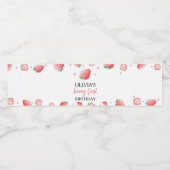 Aardbei Birthday Water Flaceletiket Waterfles Etiket (Enkel label)