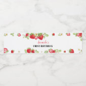 Aardbei Birthday Water Flaceletiket Waterfles Etiket (Enkel label)