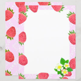 Aardbei Blank Roze Papier Papier