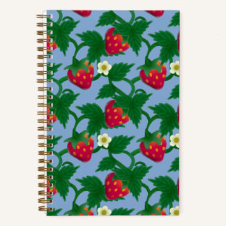 Aardbei Blauw Notitieboek