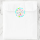 Aardbei blauw ronde sticker (Tas)