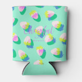 Aardbei Blauwgroen Blikjeskoeler (Voorkant)