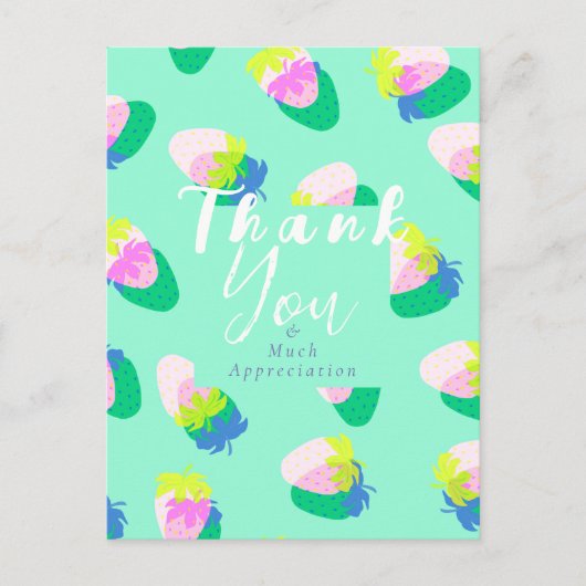 Aardbei Blauwgroen Briefkaart (Voorkant)