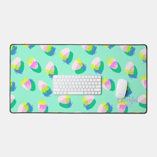 Aardbei Blauwgroen Bureaumat (Keyboard & Muis)