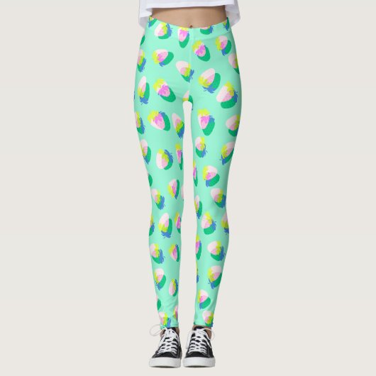 Aardbei Blauwgroen Leggings (Voorkant)