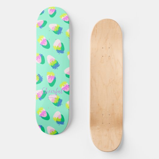 Aardbei Blauwgroen Persoonlijk Skateboard (Voorkant)