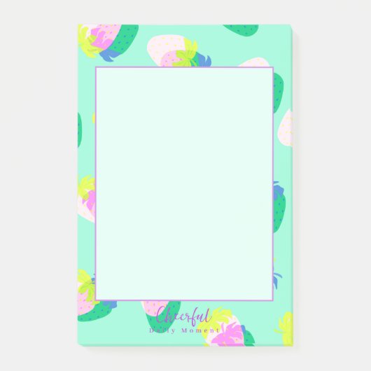 Aardbei Blauwgroen Post-it® Notes (Voorkant)