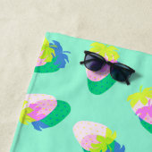 Aardbei Blauwgroen Strandlaken (In situ)