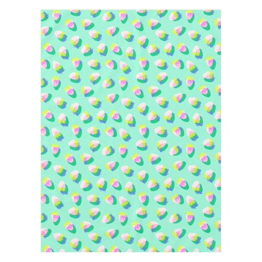 Aardbei Blauwgroen Tafelkleed (Voorkant)