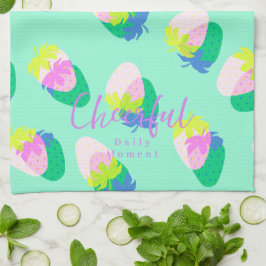 Aardbei Blauwgroen Theedoek