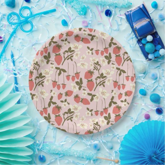 Aardbei Bloemen Papier Bord (Feest)