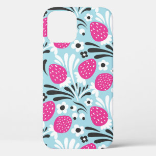 Aardbei Bloemen: roze bessen naadloos. Case-Mate iPhone Case