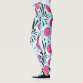 Aardbei Bloemen: roze bessen naadloos. Leggings (Links)