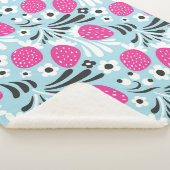 Aardbei Bloemen: roze bessen naadloos. Sherpa Deken (3/4)