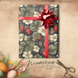  aardbei bloemmotief decoupage cadeaupapier