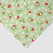 Aardbei Bloesem Groen, Rood en Wit Tissuepapier (Detail)